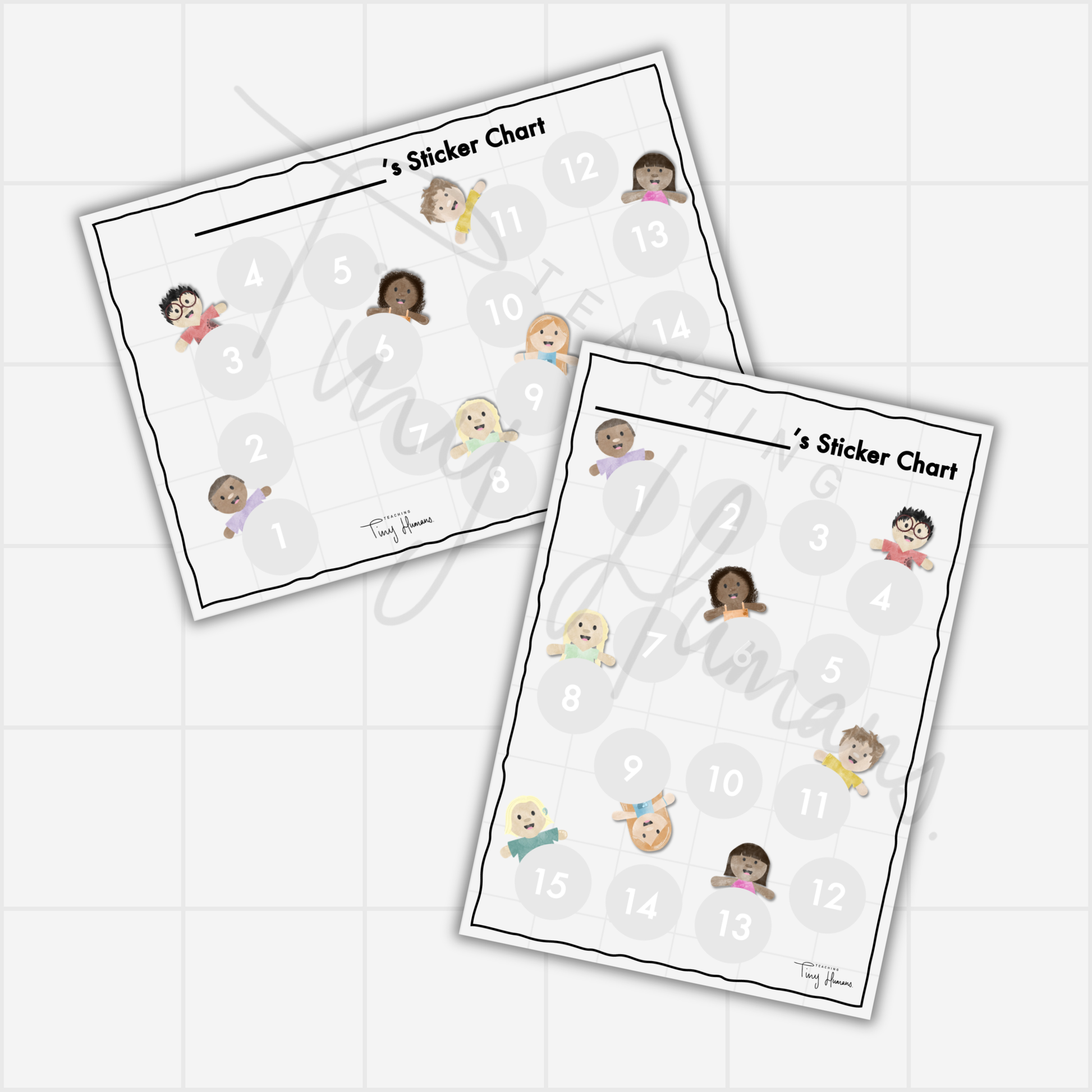 Sticker Charts - Tiny Humans Collection. - Teaching Tiny Humans