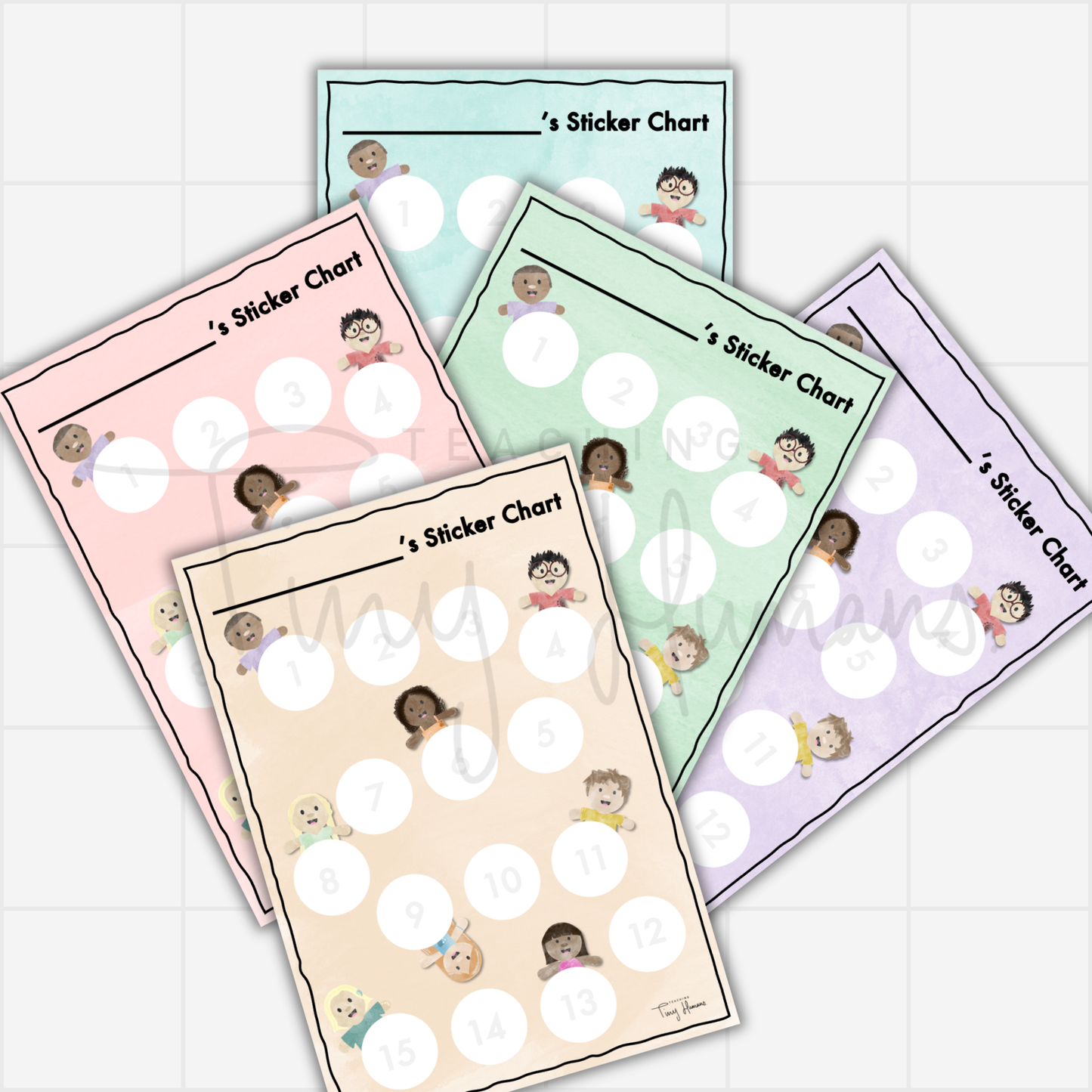 Sticker Charts (Colour) - Tiny Humans Collection. - Teaching Tiny Humans