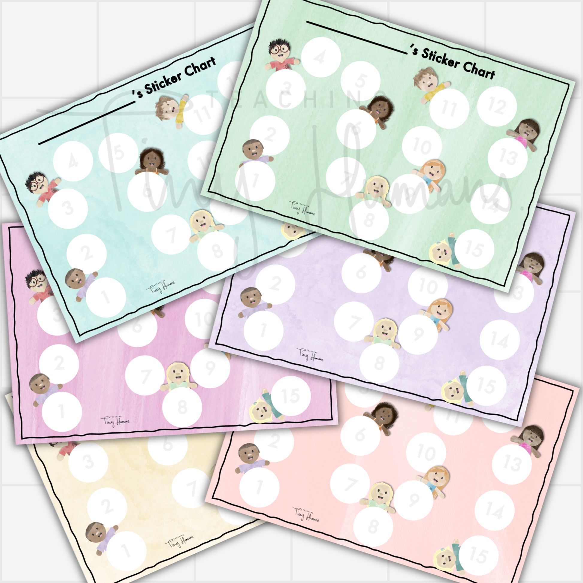 Sticker Charts (Colour) - Tiny Humans Collection. - Teaching Tiny Humans