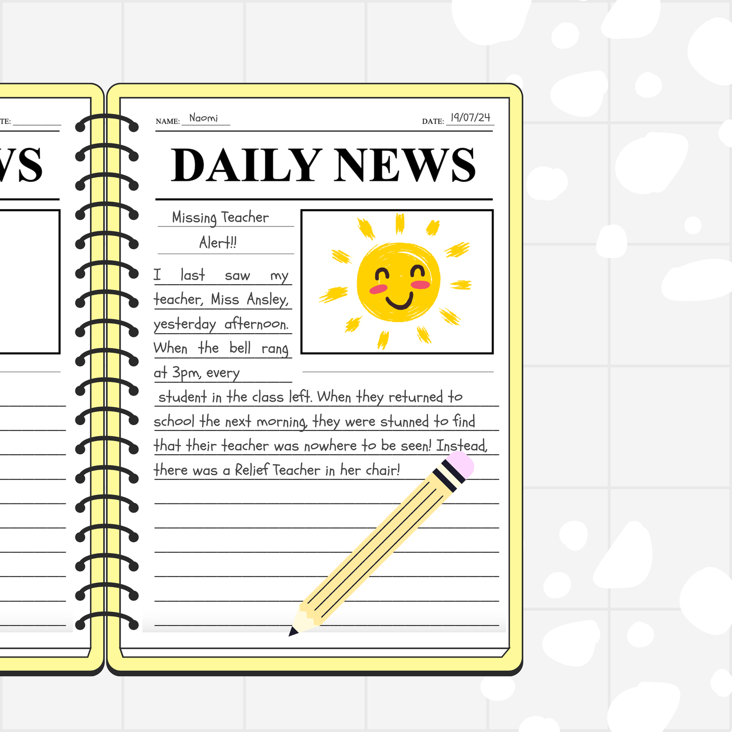Daily News Template - Teaching Tiny Humans