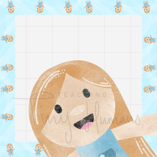 Blue Border - Tiny Humans Collection. - Teaching Tiny Humans