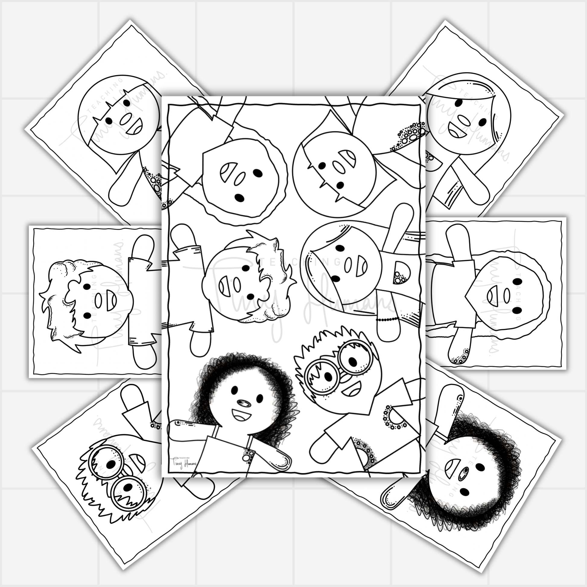 Colouring Pages - Tiny Humans Collections. - Teaching Tiny Humans
