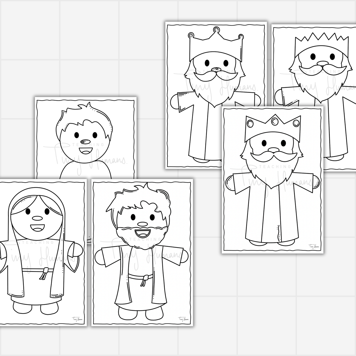 Christmas Colouring Pages - Tiny Nativity Collection. - Teaching Tiny Humans