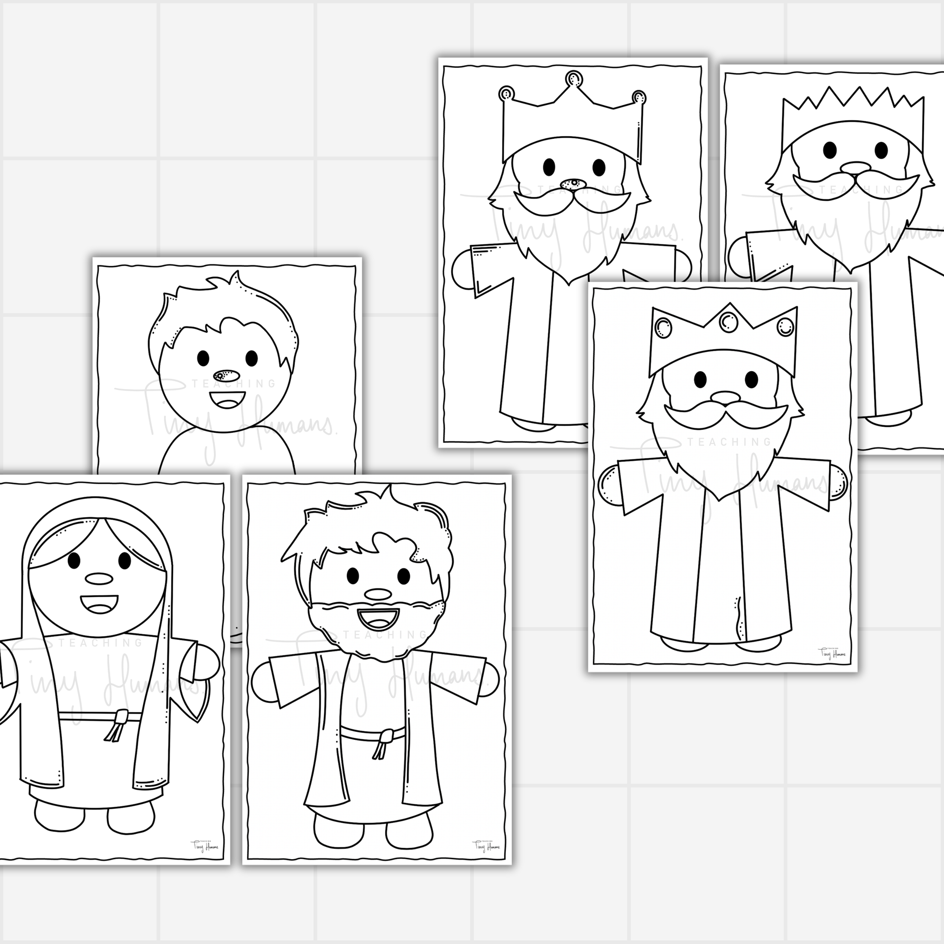 Christmas Colouring Pages - Tiny Nativity Collection. - Teaching Tiny Humans