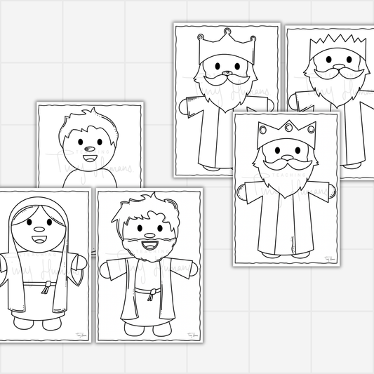Christmas Colouring Pages - Tiny Nativity Collection. - Teaching Tiny Humans