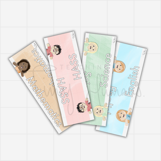 Subject Book Spine Labels - Tiny Humans Collection - Teaching Tiny Humans