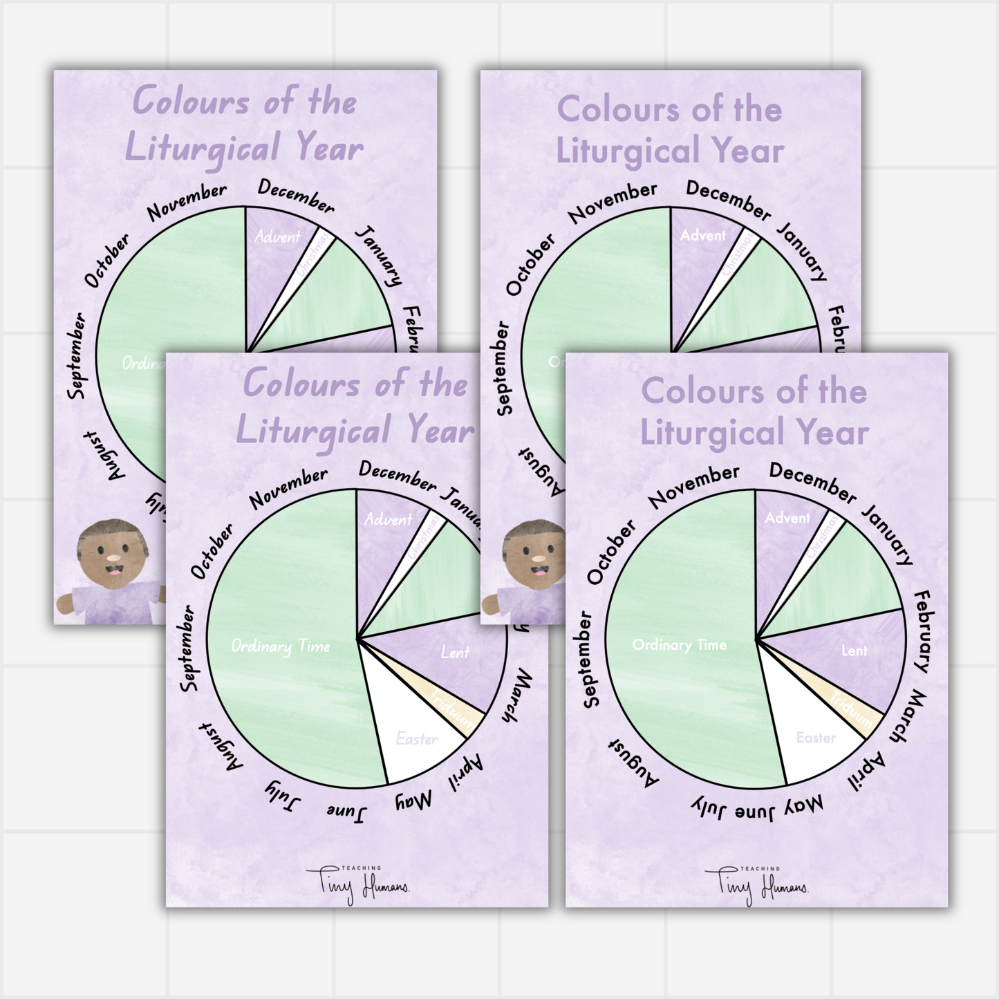 Colours of the Liturgical Year Classroom Poster - Tiny Humans Collection - Teaching Tiny Humans