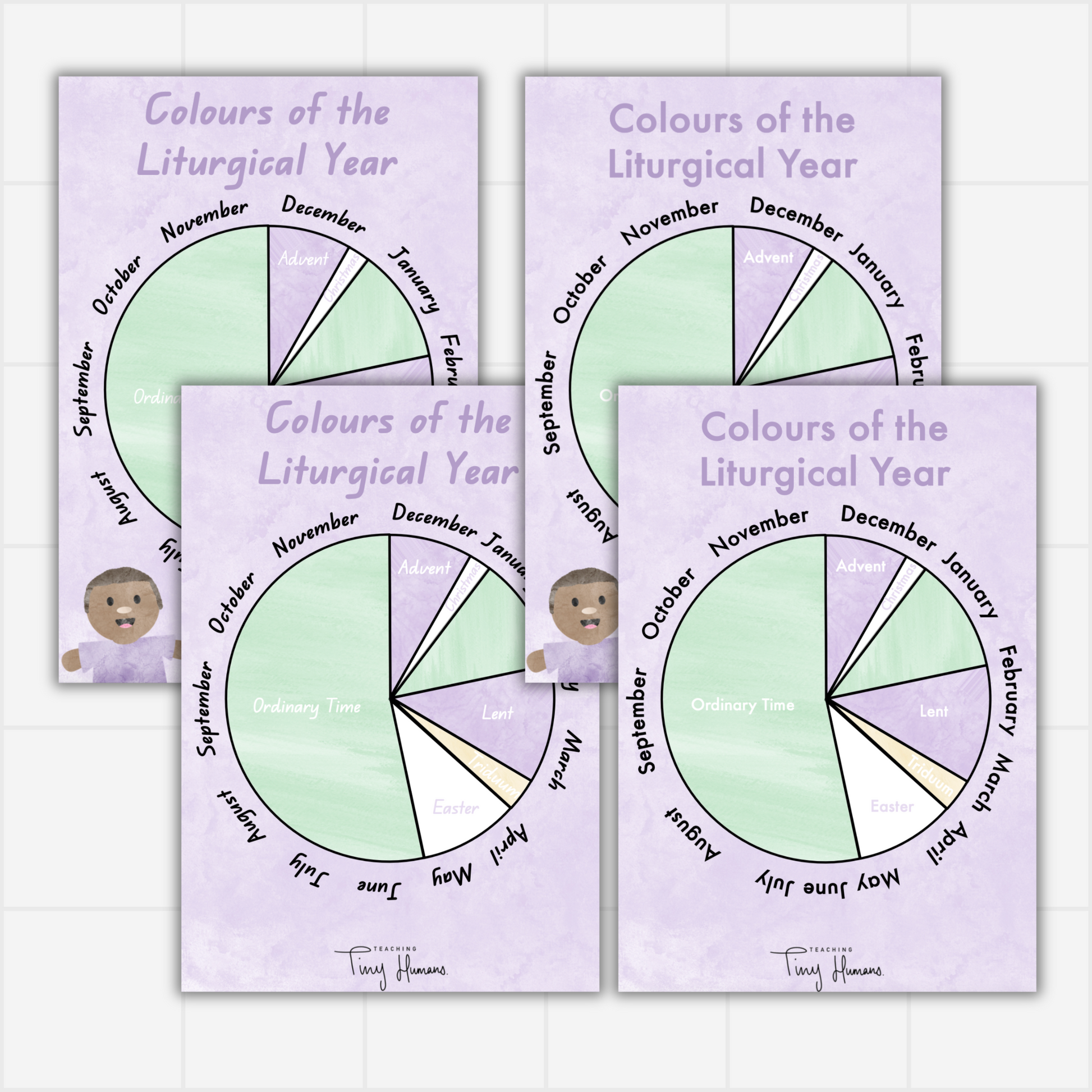 Colours of the Liturgical Year Classroom Poster - Tiny Humans Collection - Teaching Tiny Humans