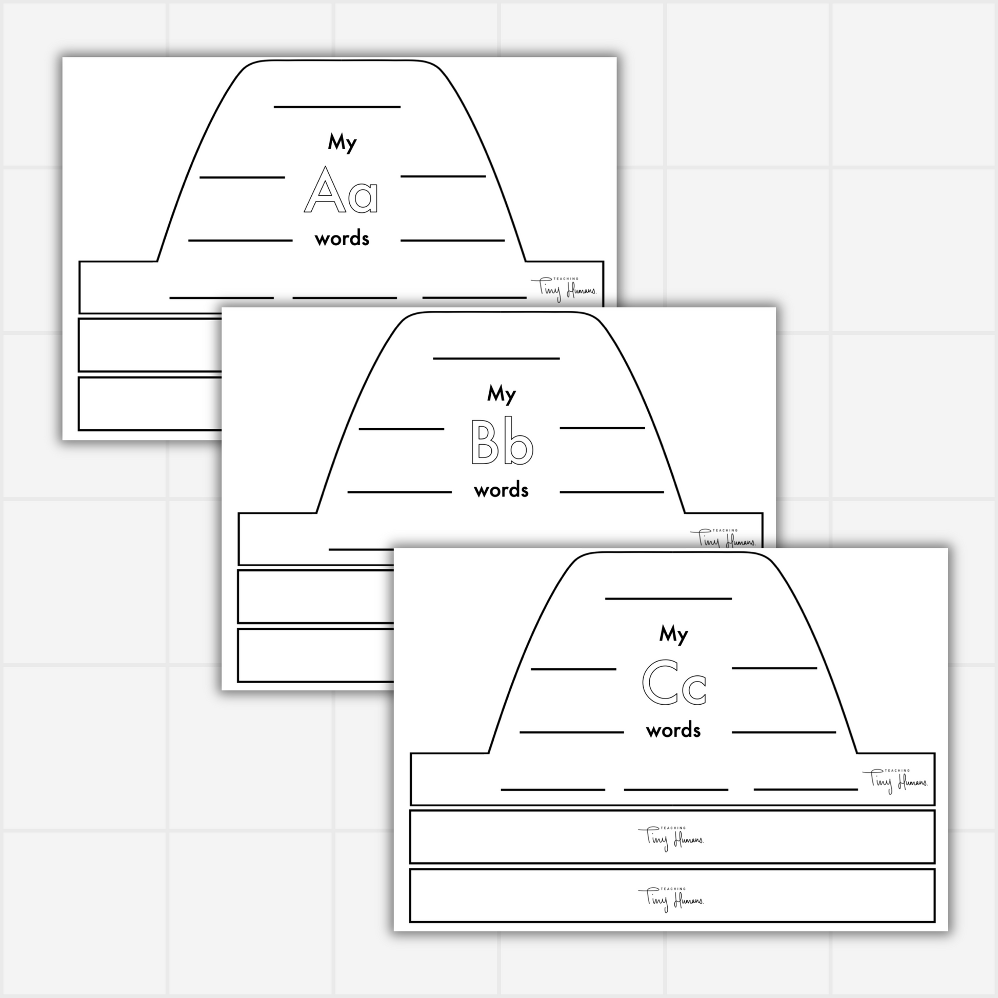 Vowel and Consonant (Full Alphabet) Crowns - Teaching Tiny Humans