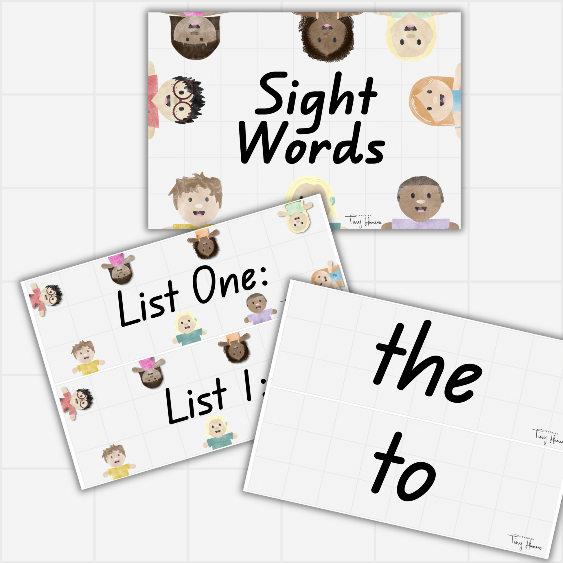 Sight Words Display - Tiny Humans Collection - Teaching Tiny Humans