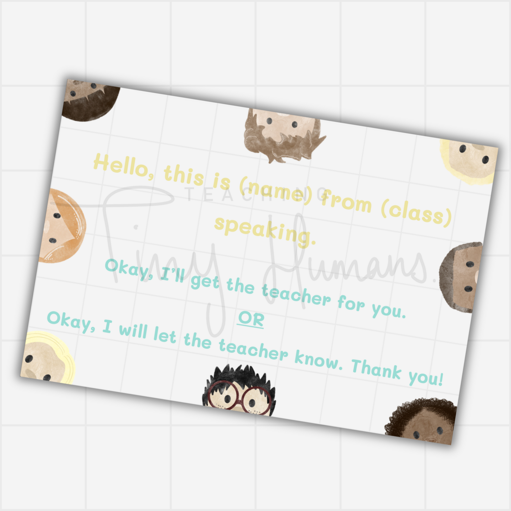 Student Phone Script - Teaching Tiny Humans