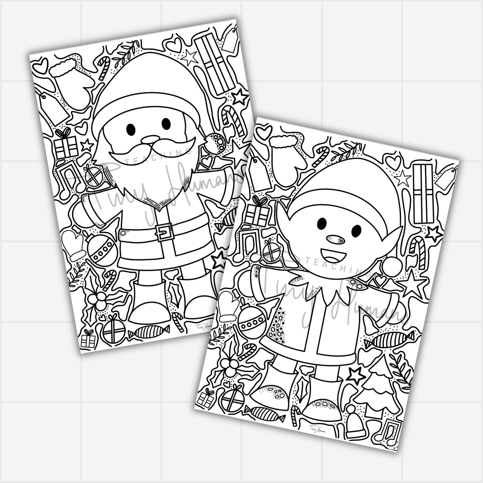 Mindful Colouring - Tiny Christmas Collection. - Teaching Tiny Humans