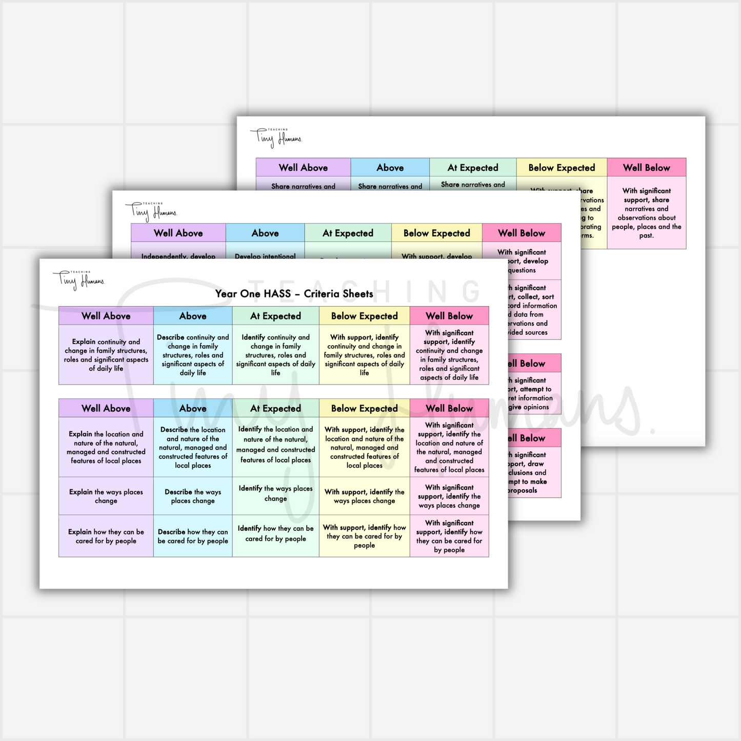 Year One HASS Criteria